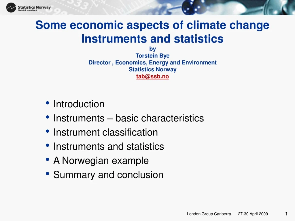 some economic aspects of climate change