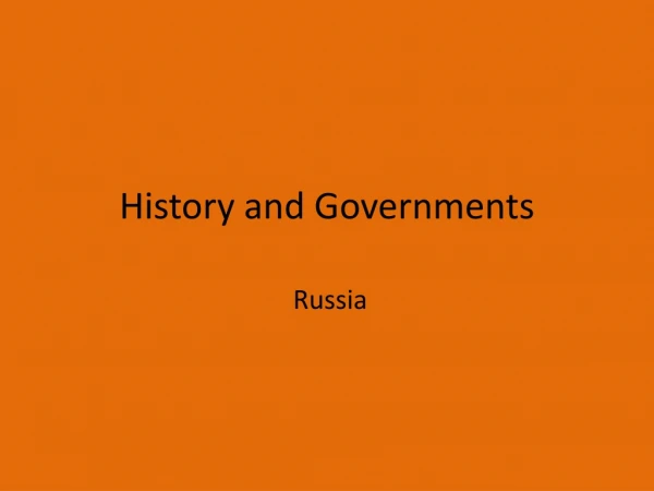 History and Governments