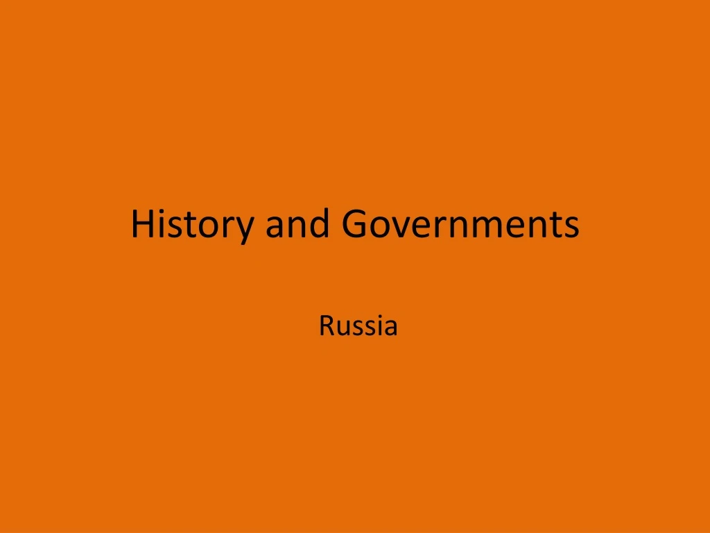 history and governments