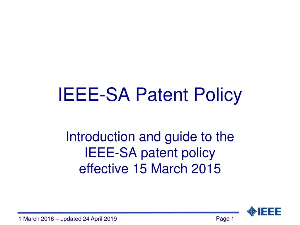 ieee sa patent policy