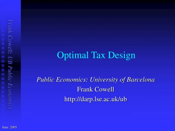 Optimal Tax Design