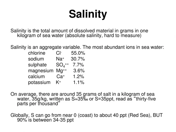 Salinity