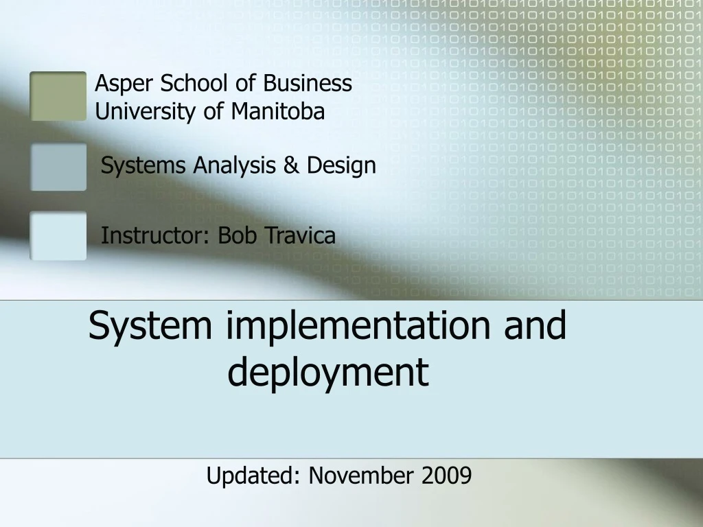 system implementation and deployment