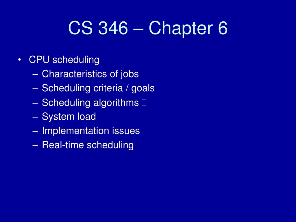 cs 346 chapter 6