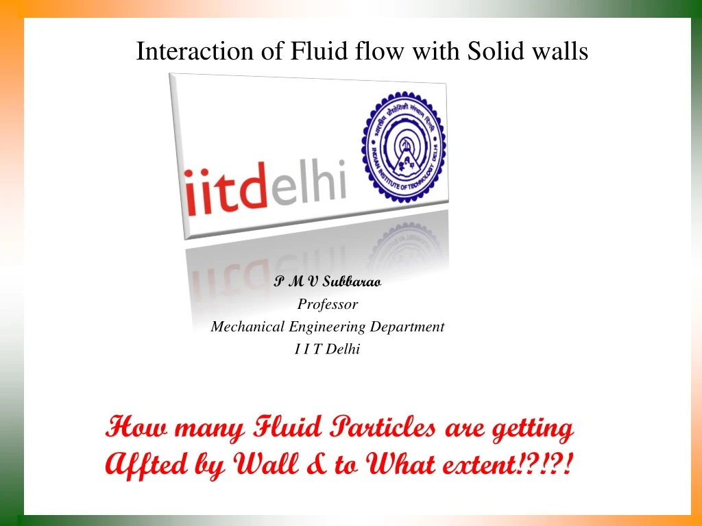 interaction of fluid flow with solid walls