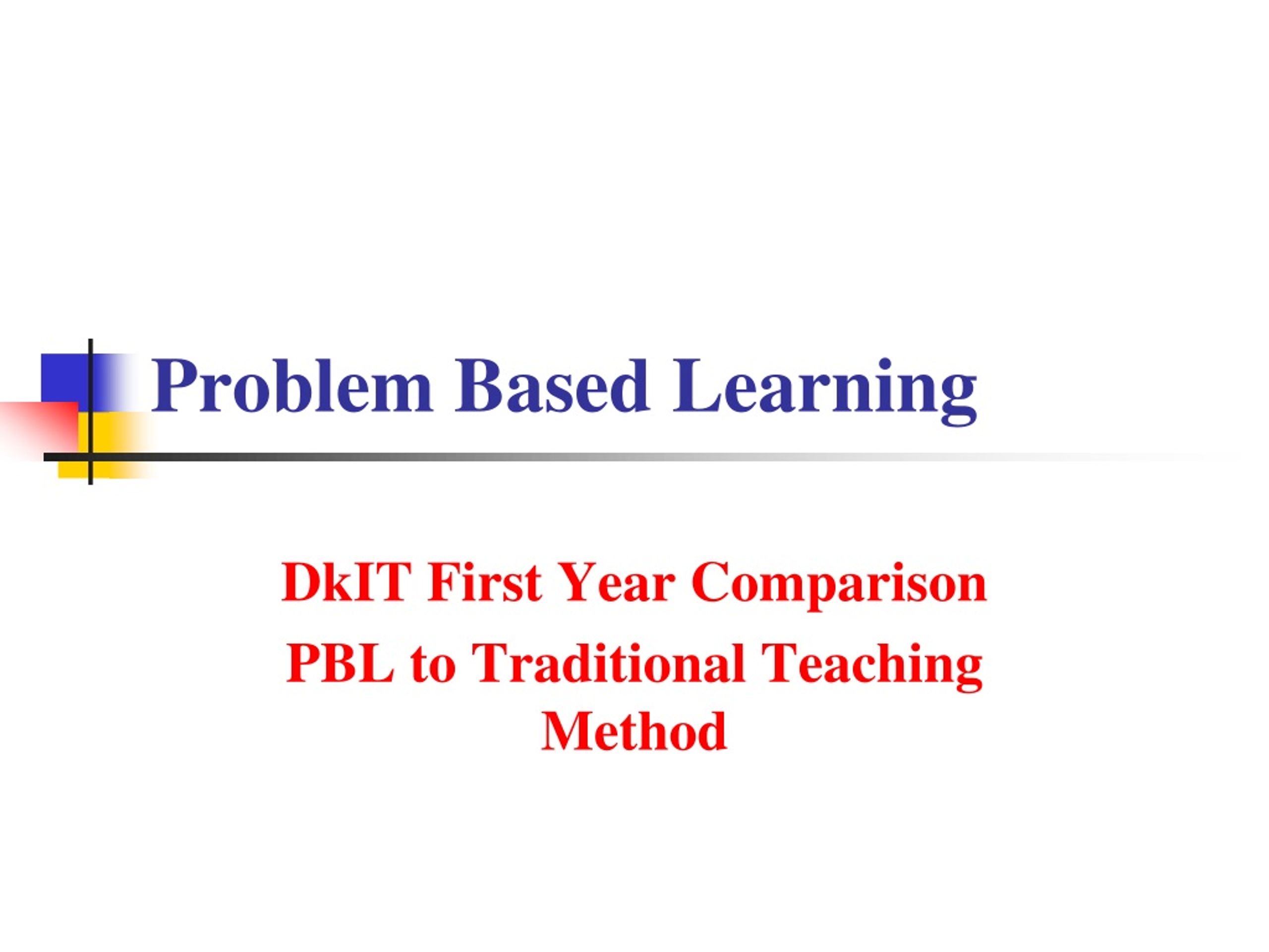 Problem Based Learning - slide 1