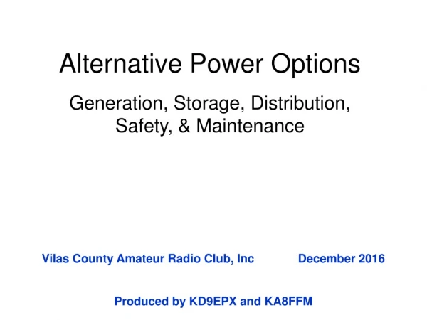 Alternative Power Options