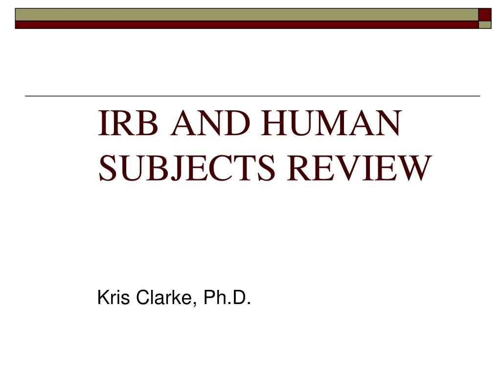 irb and human subjects review