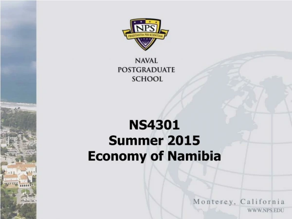 NS4301  Summer 2015 Economy of Namibia