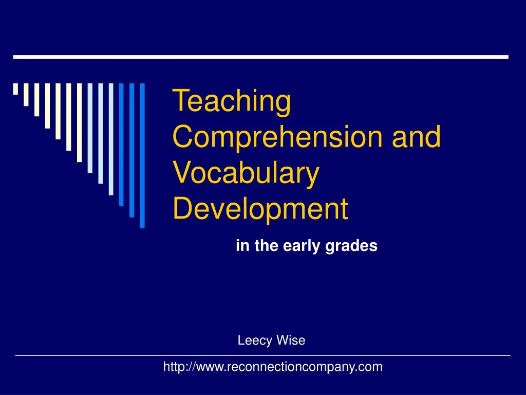 teaching comprehension and vocabulary development