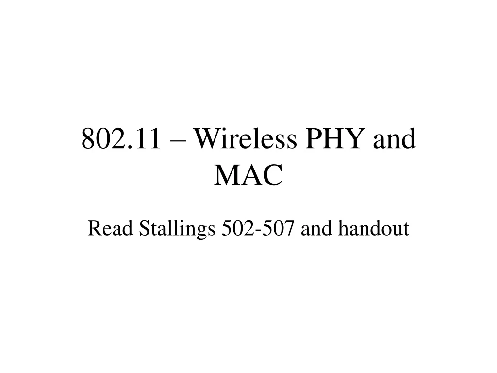 802 11 wireless phy and mac
