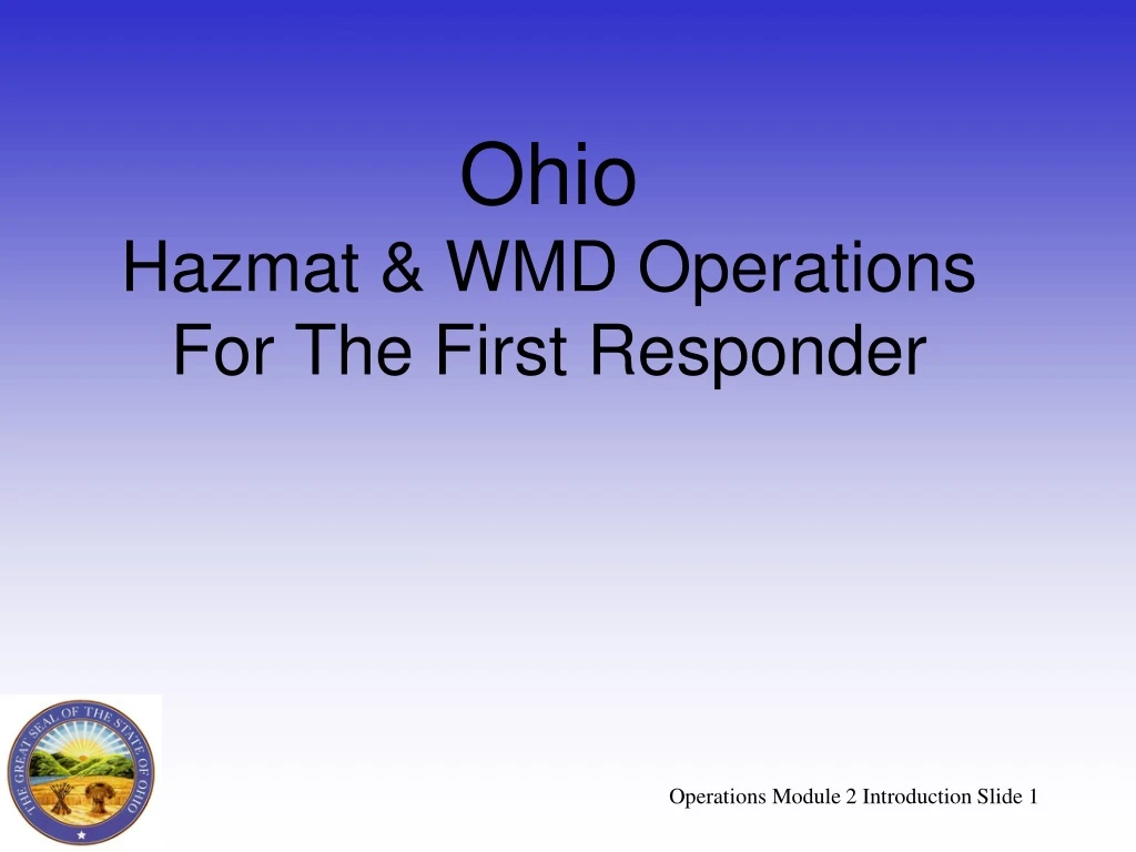 ohio hazmat wmd operations for the first responder