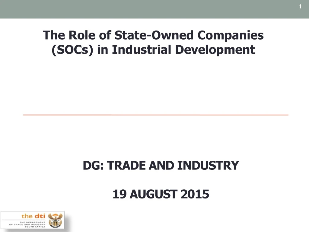 dg trade and industry 19 august 2015