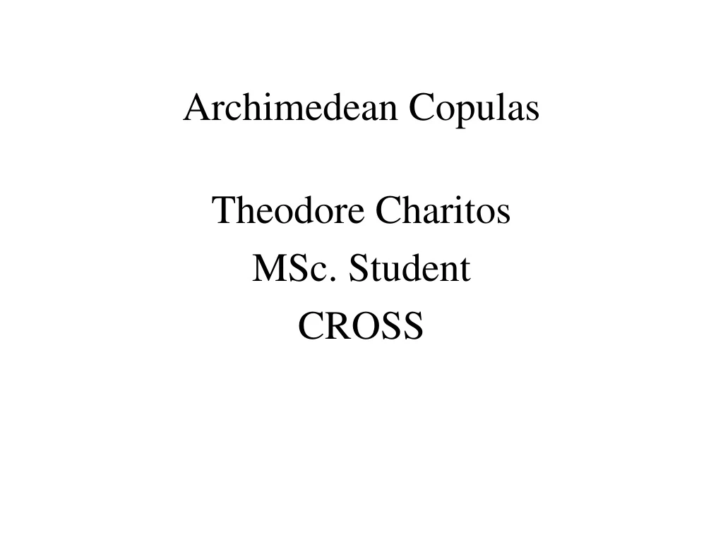 archimedean copulas