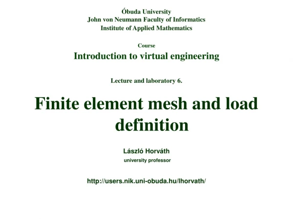 Course Introduction to virtual engineering