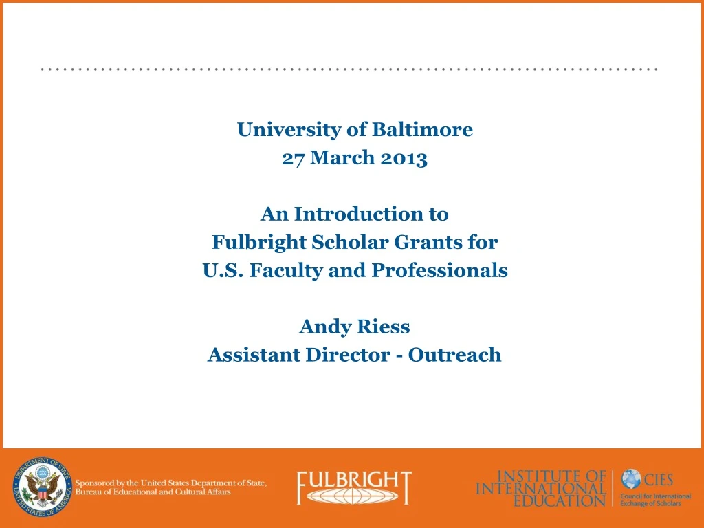 university of baltimore 27 march 2013
