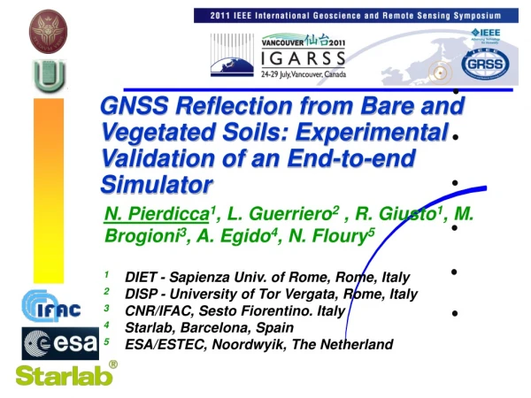 GNSS Reflection from Bare and Vegetated Soils: Experimental Validation of an End-to-end Simulator