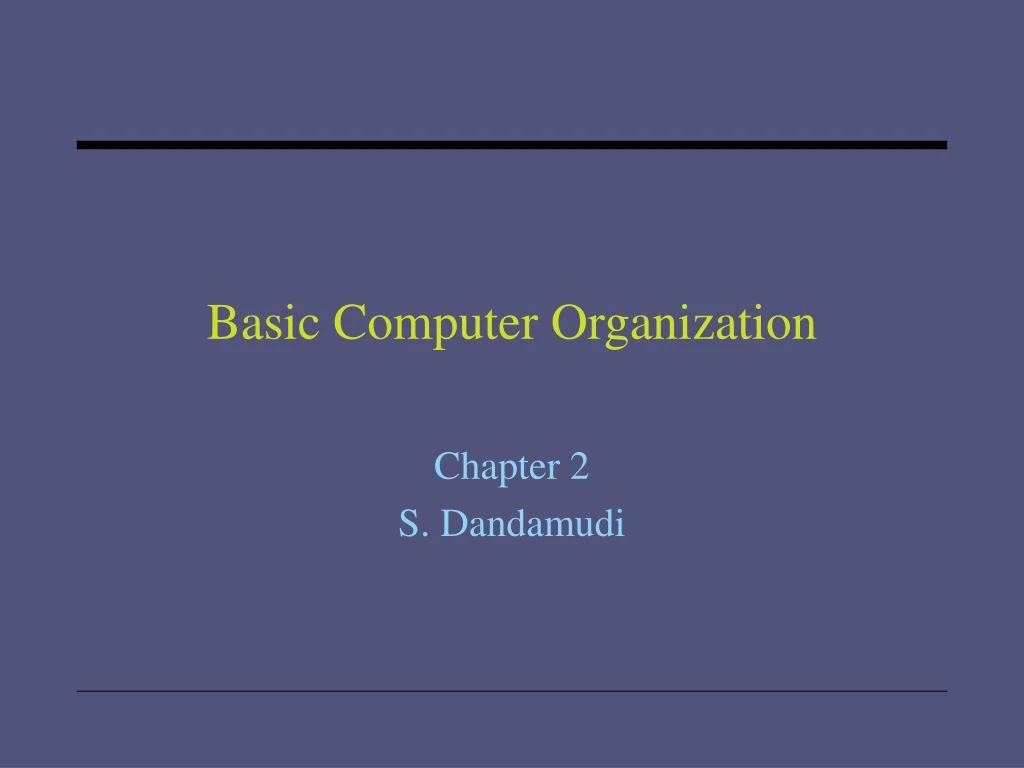 basic computer organization