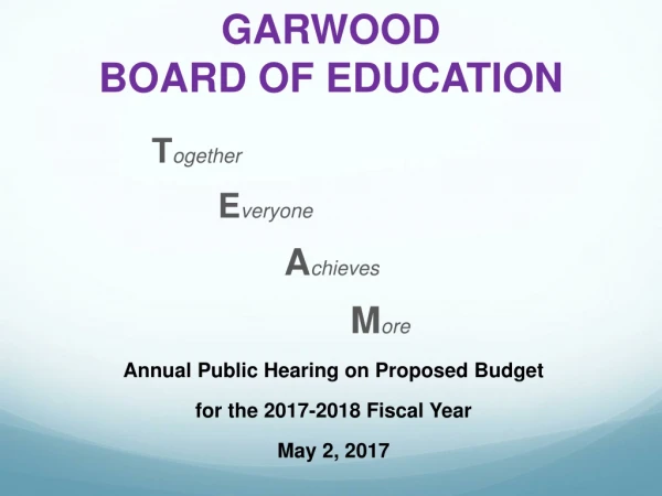 GARWOOD BOARD OF EDUCATION