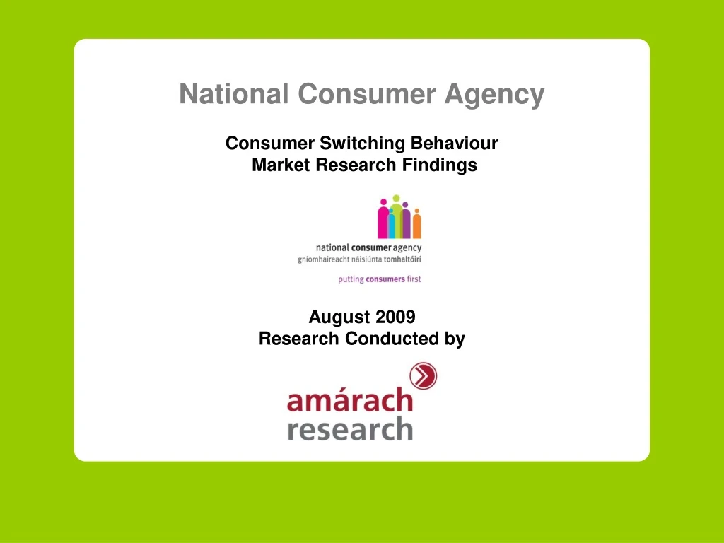 national consumer agency consumer switching