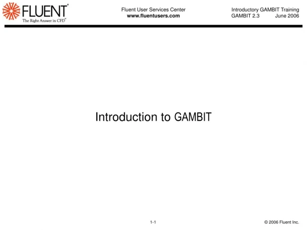 Introduction to  GAMBIT