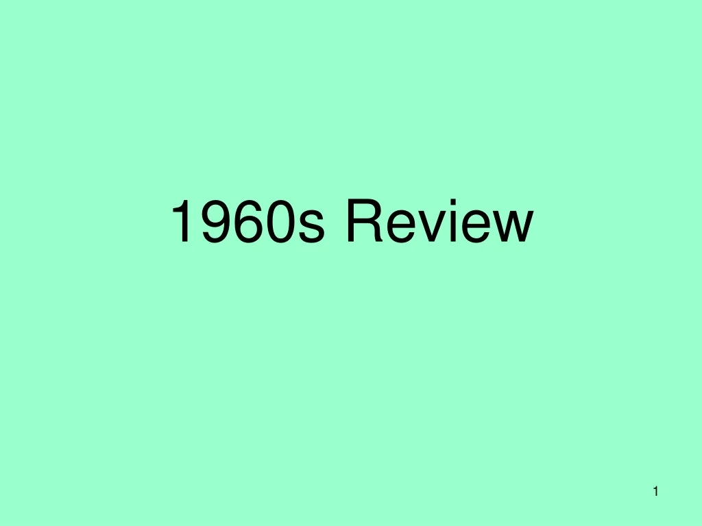 1960s review