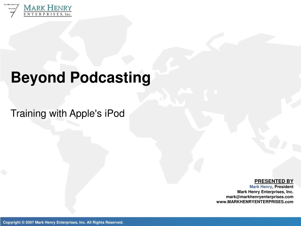 beyond podcasting