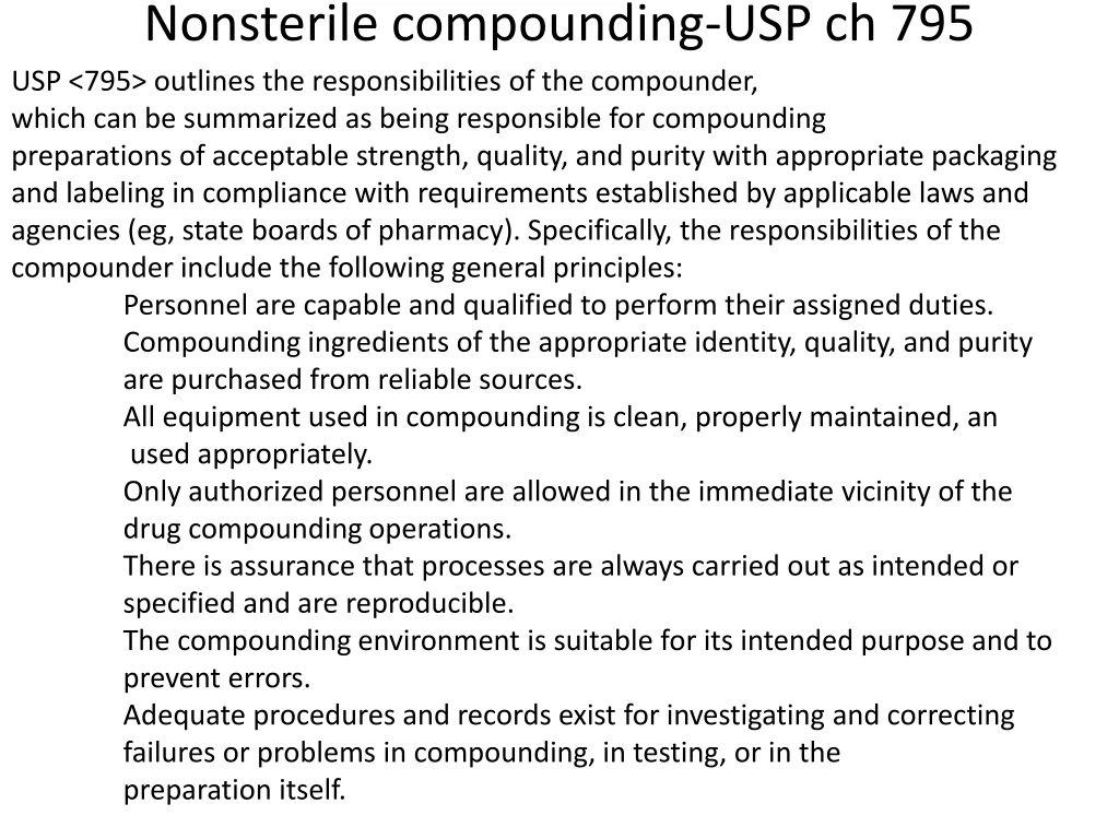 nonsterile compounding usp ch 795