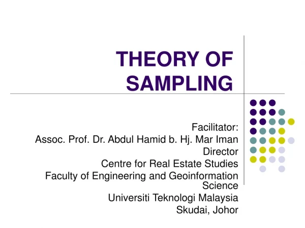 THEORY OF SAMPLING