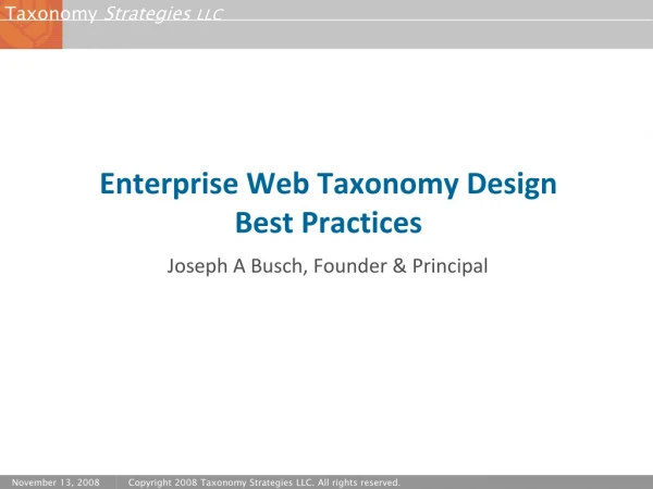Enterprise Web Taxonomy Design Best Practices