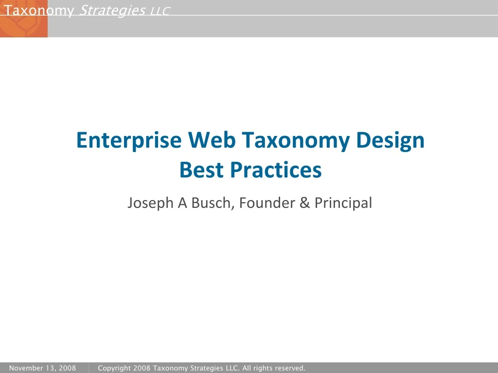 enterprise web taxonomy design best practices