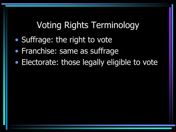 Voting Rights Terminology