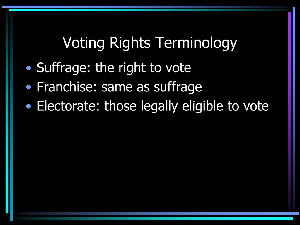 voting rights terminology