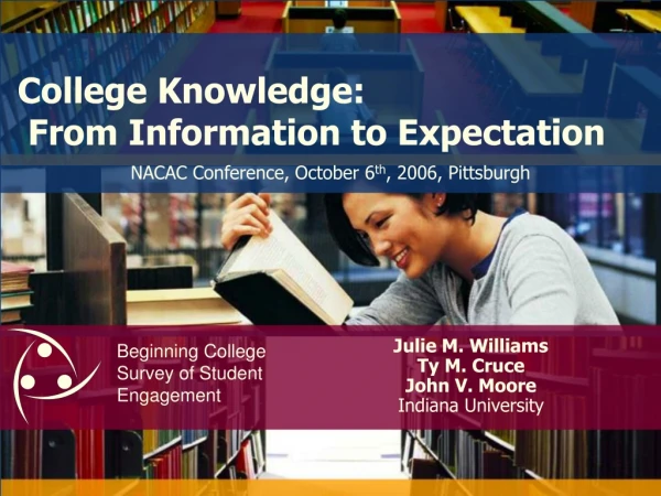 College Knowledge:  From Information to Expectation