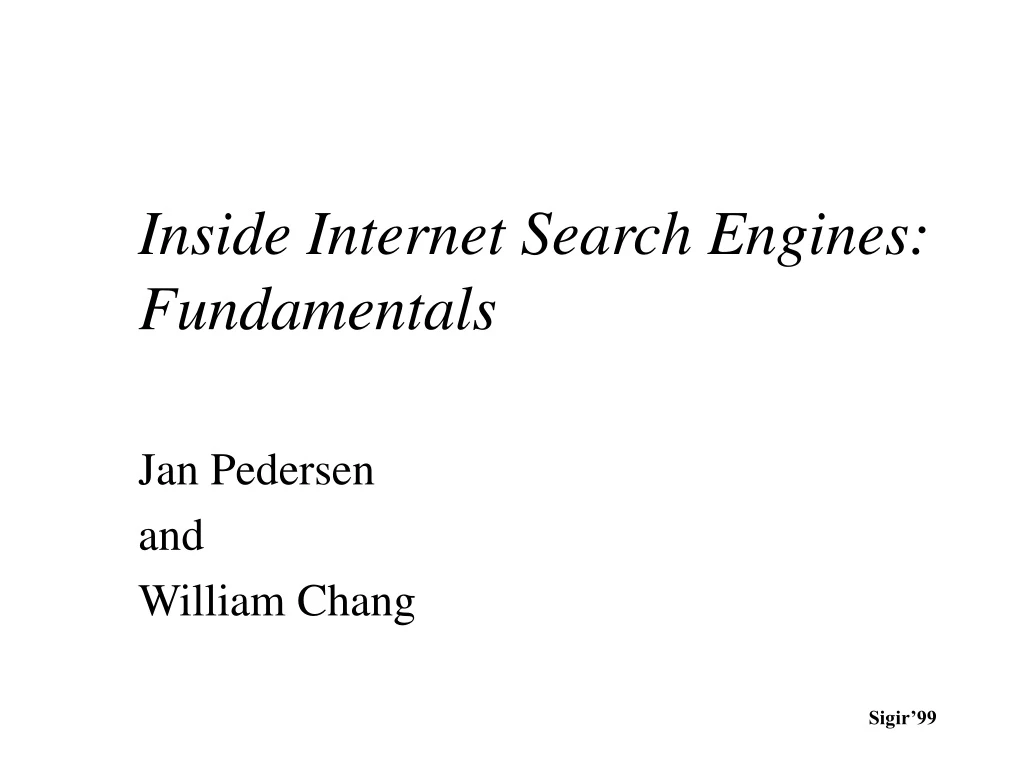 inside internet search engines fundamentals