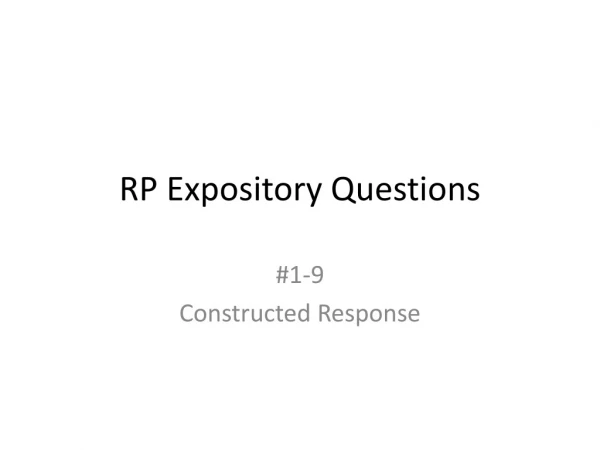 RP Expository Questions