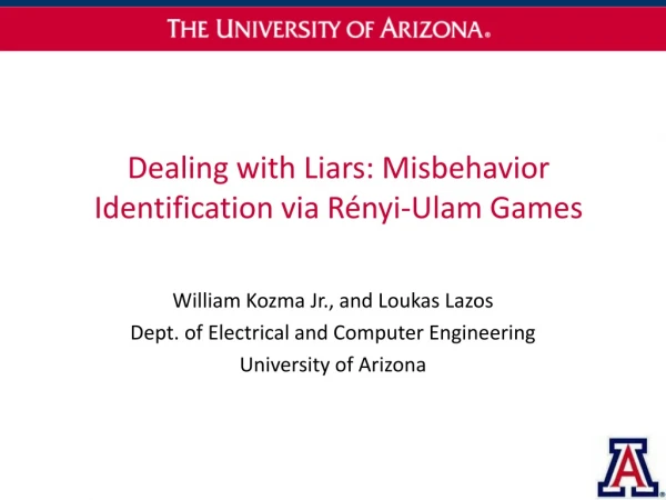 Dealing with Liars: Misbehavior Identification via Rényi-Ulam Games