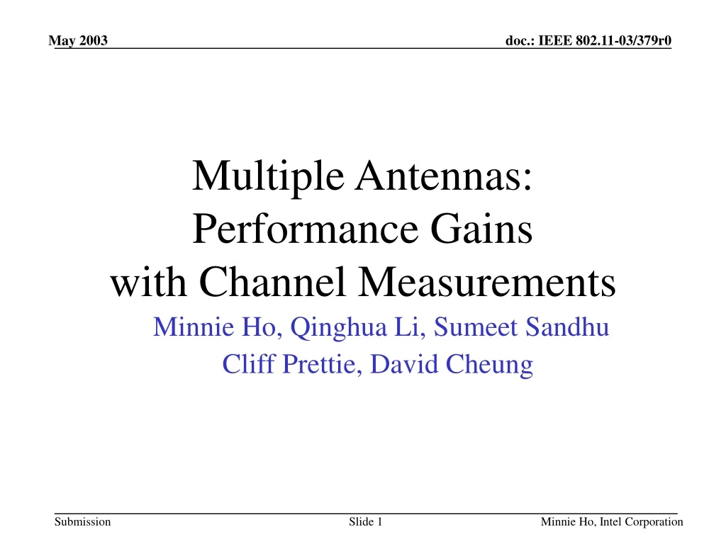 multiple antennas performance gains with channel measurements