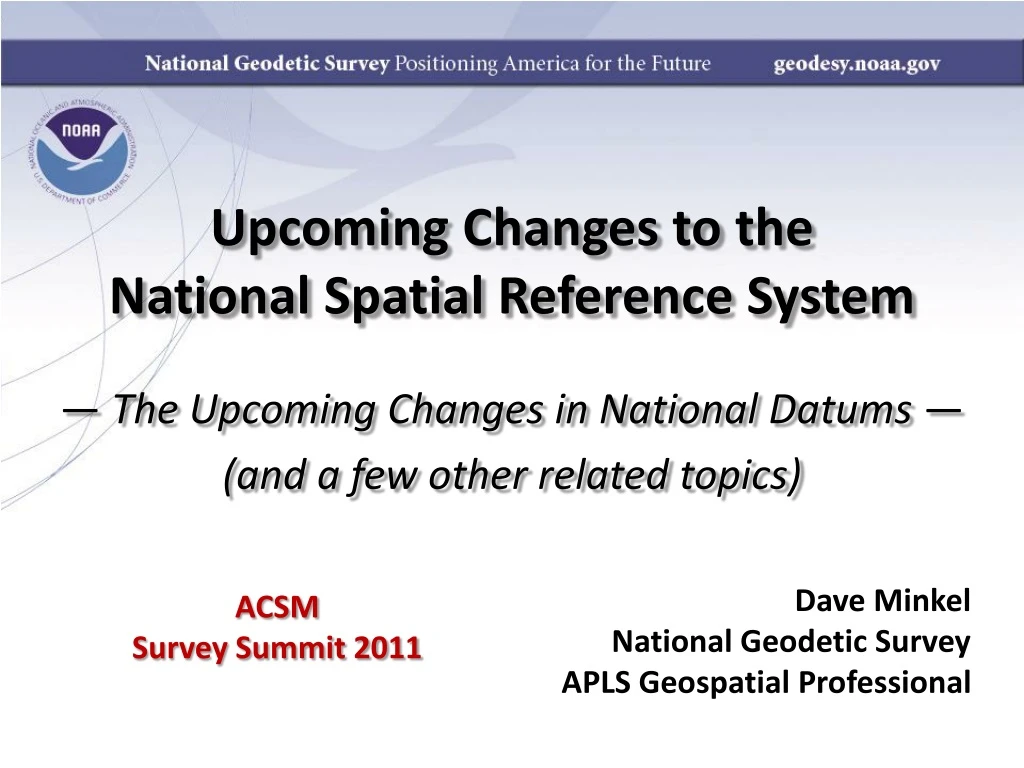 upcoming changes to the national spatial reference system