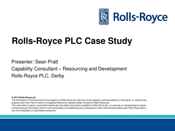 Rolls-Royce PLC Case Study