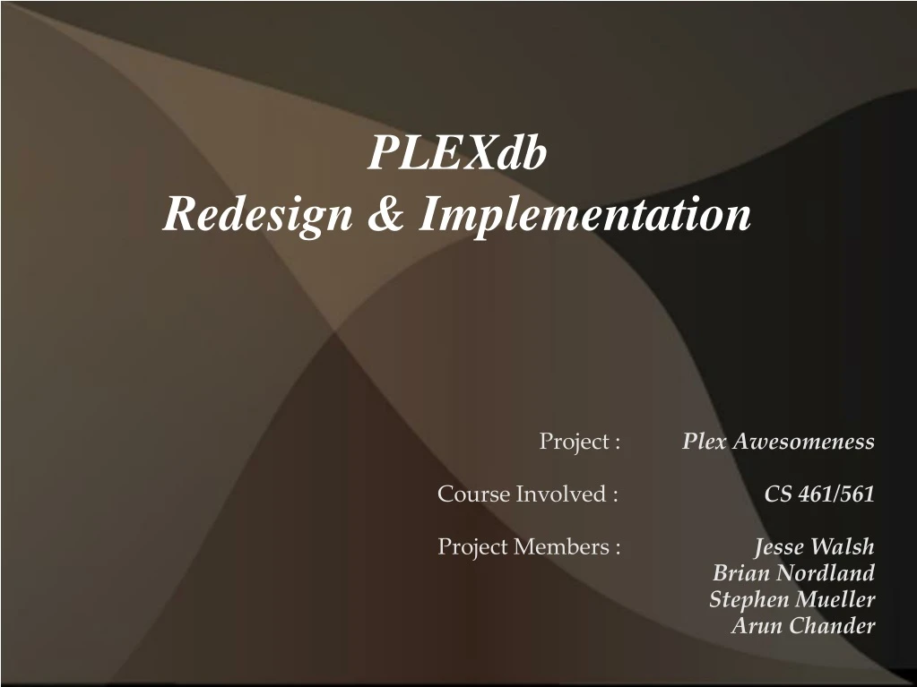 plexdb redesign implementation