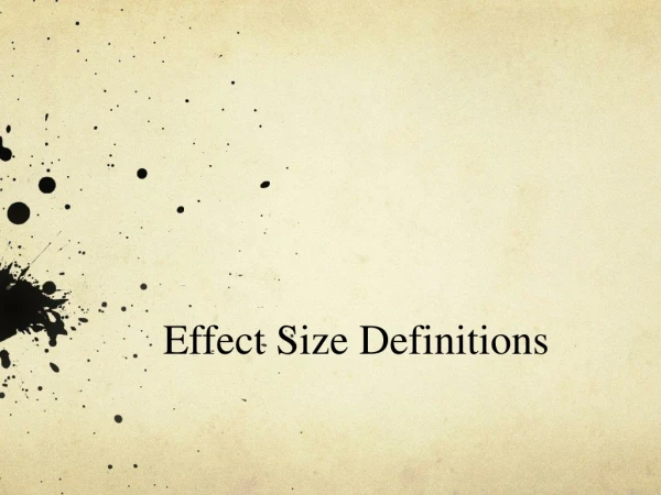 Effect Size Definitions