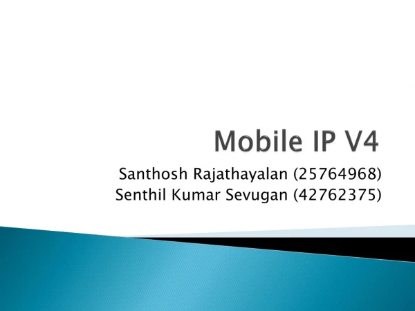 Mobile IP V4
