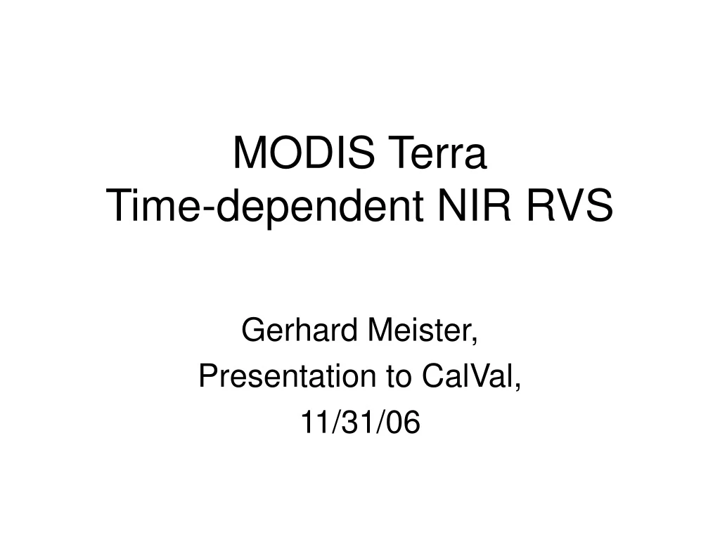 modis terra time dependent nir rvs