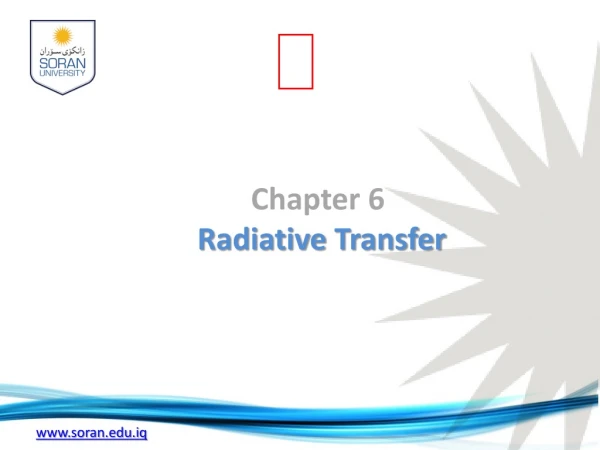 Chapter  6 Radiative Transfer