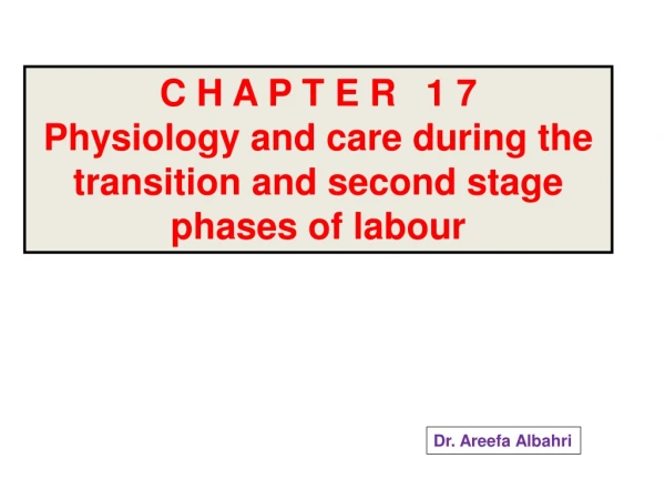 C H A P T E R	1 7 Physiology and care during the transition and second stage phases of labour
