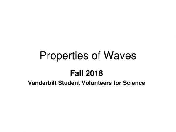 Properties of Waves