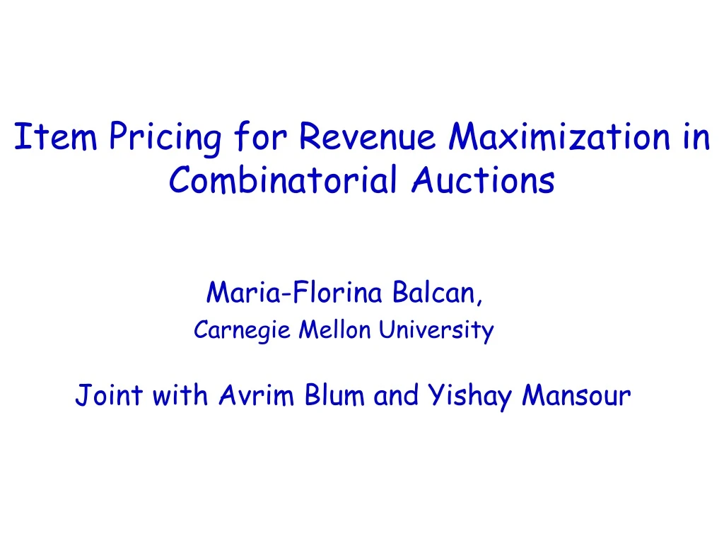 item pricing for revenue maximization in combinatorial auctions