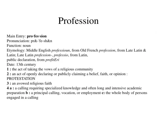 Profession