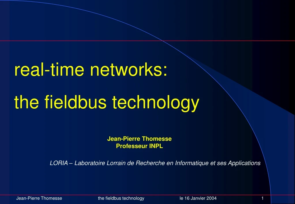 real time networks the fieldbus technology